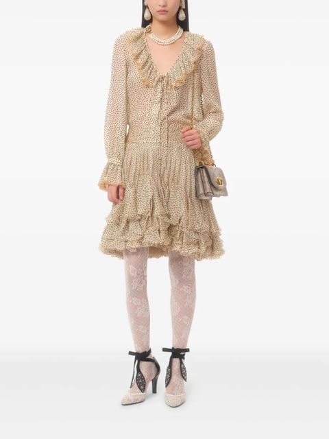 Valentino Garavani Plusdepois-print georgette shirt - Neutrals
