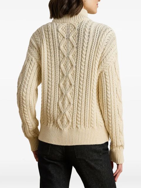 Lauren Ralph Lauren cable-knit quarter-zip sweater - Neutrals