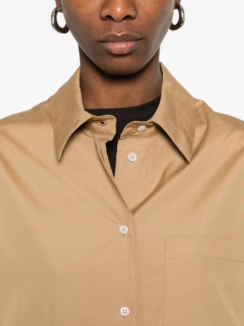 LouLou de Saison pocket curved hem shirt - Brown