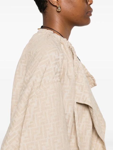 FENDI FF-jacquard drawstring jacket - Neutrals
