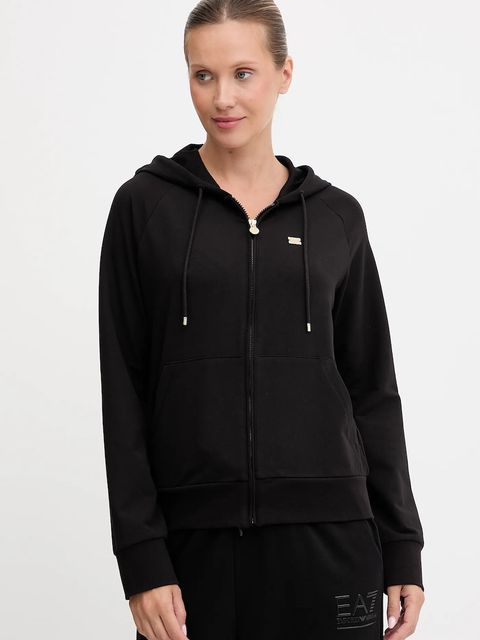 EA7 Emporio Armani bluza damska kolor czarny z kapturem gładka AF13135.7W000458 - zdjęcie produktu nr 1