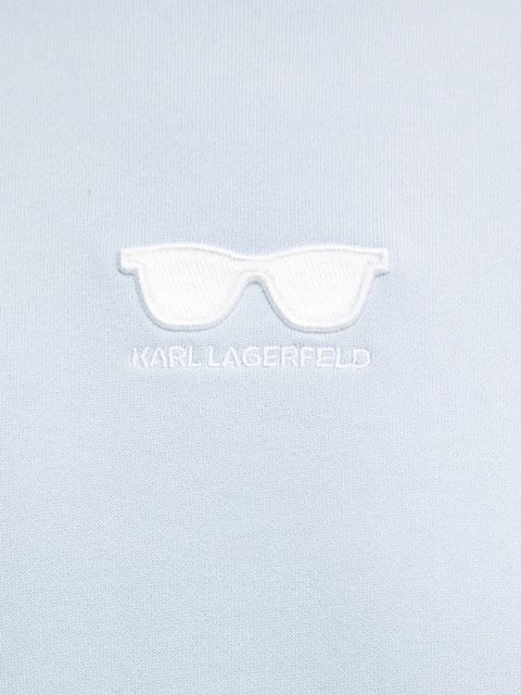 Karl Lagerfeld bluza bawełniana damska kolor niebieski z aplikacją A1W20009