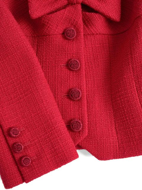Valentino Garavani bow-detail tweed blazer - Red