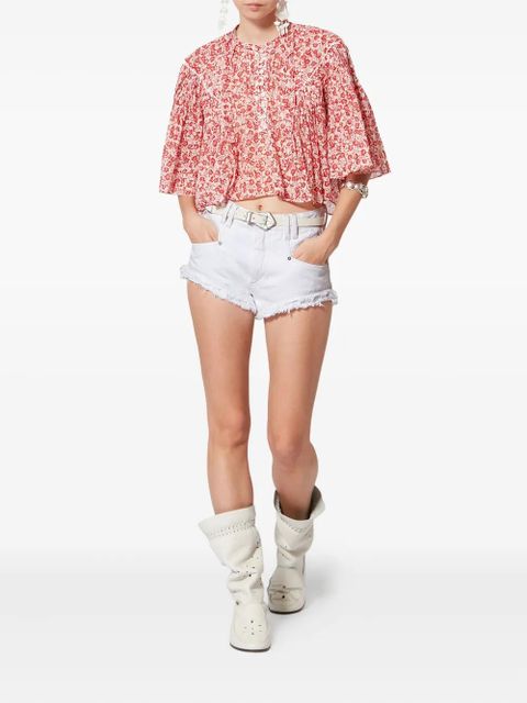 ISABEL MARANT Eneidala frayed shorts - White - zdjęcie produktu nr 2