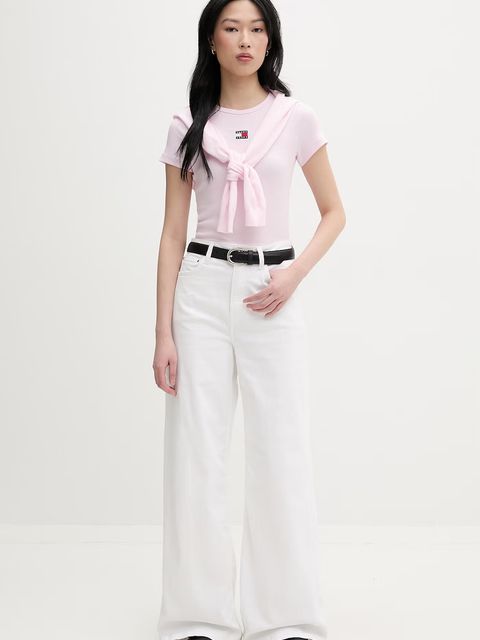 Tommy Jeans t-shirt damski bawełniany z elastanem - zdjęcie produktu nr 1