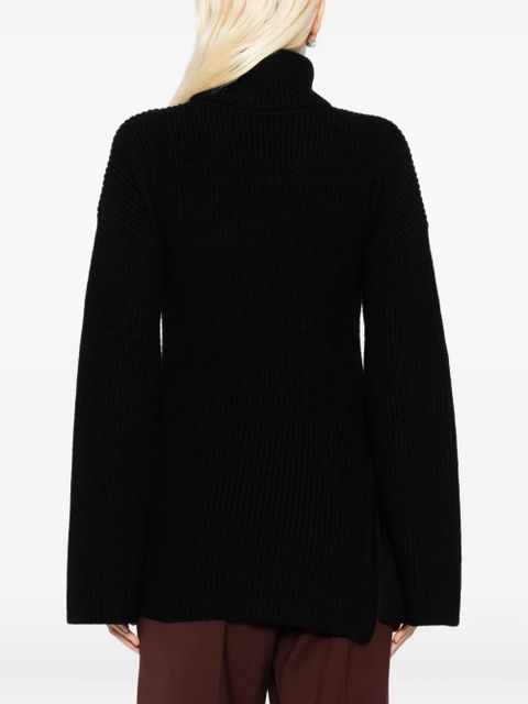 TOTEME merino slit sleeve sweatshirt - Black