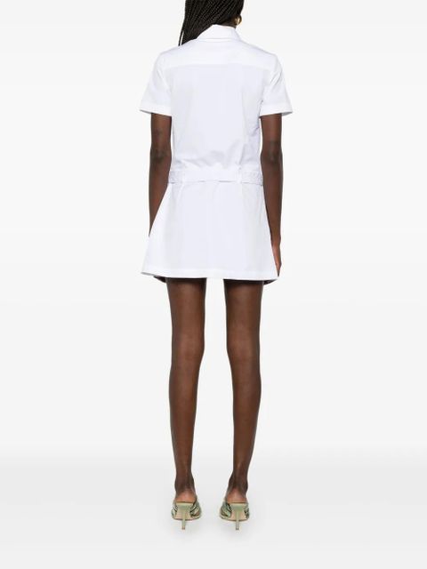 Casablanca pleated cotton mini dress - White