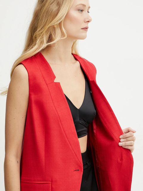 Simona Corsellini marynarka kolor czerwony jednorzędowa P25CPGL001