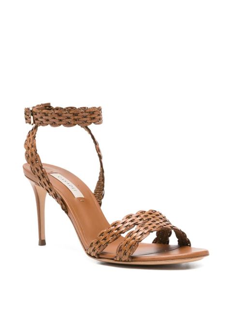 Casadei Julia Avenida woven-strap ankle-buckle sandals - Brown - zdjęcie produktu nr 2