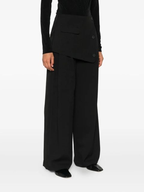Eleh button-embellishment trousers - Black