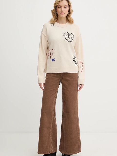 ZADIG&VOLTAIRE sweter kaszmirowy damski kolor beżowy KWSW02810 - zdjęcie produktu nr 2