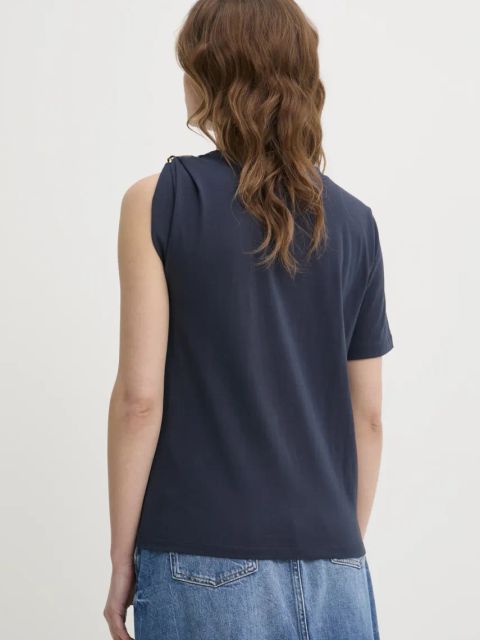 Twinset t-shirt bawełniany damski kolor granatowy 251TP2640