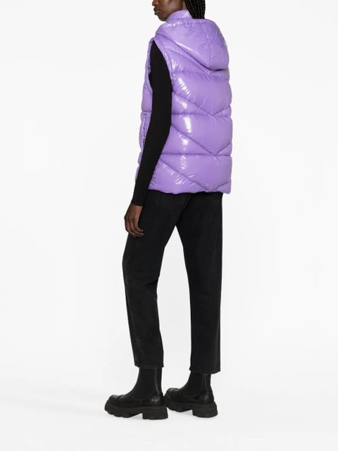 PINKO quilted hooded gilet - Purple