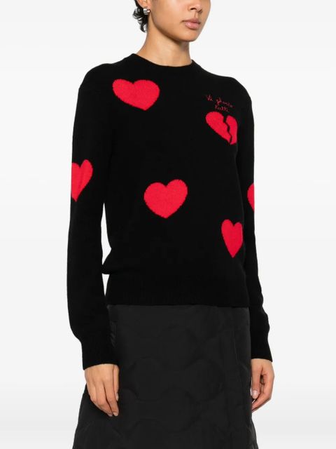MC2 Saint Barth New Queen heart-motif embroidered sweater - Black