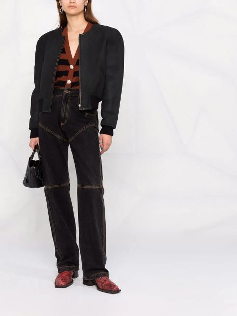 MARANT ÉTOILE collarless wool bomber jacket - Black - zdjęcie produktu nr 2