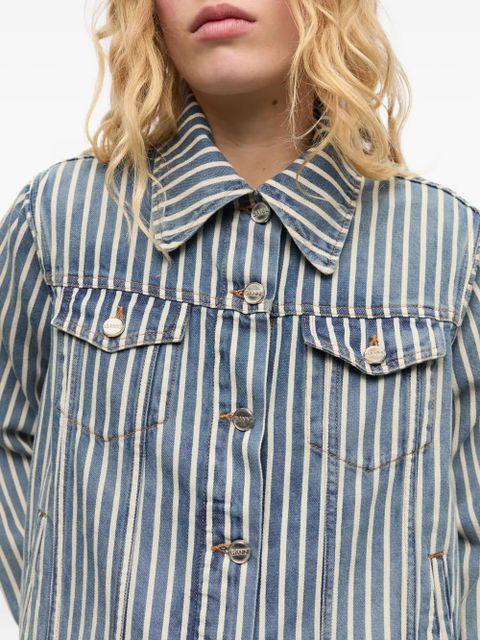 GANNI striped denim jacket - Blue