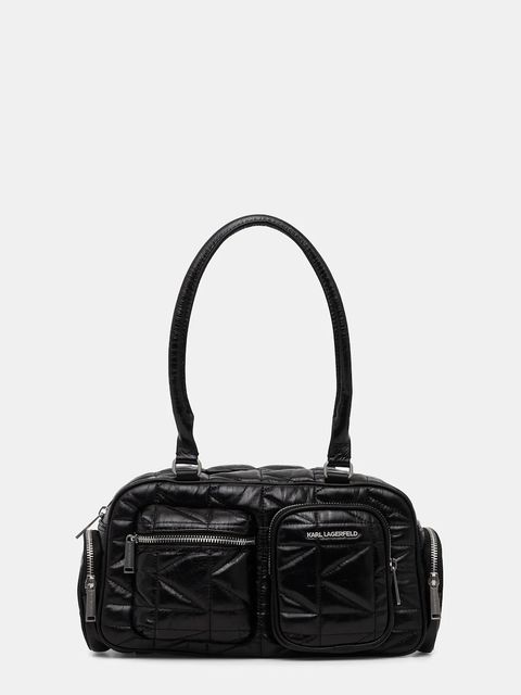 Karl Lagerfeld torebka skórzana K/KUILT kolor czarny B1W30089 - zdjęcie produktu nr 1