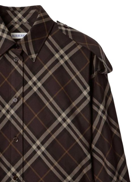 Burberry check-pattern flannel shirt dress - Brown - zdjęcie produktu nr 2