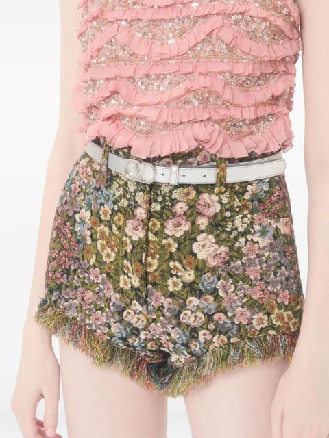 Valentino Garavani V-logo signature laminated belt - Silver