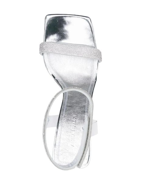 Amina Muaddi Rih 95mm crystal-embellished sandals - Silver