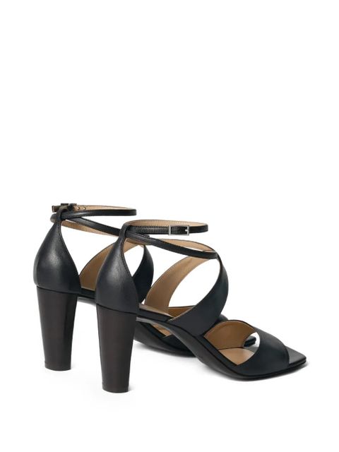 LEMAIRE ankle strap cross sandals - Black