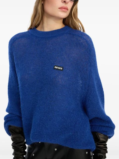 ROTATE BIRGER CHRISTENSEN logo-patch sweater - Blue