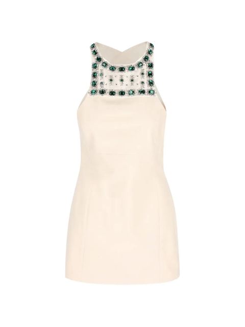 Miu Miu apron embroidered mini dress - Neutrals - zdjęcie produktu nr 1