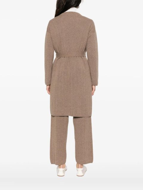 Max Mara ribbed belted cardigan - Brown