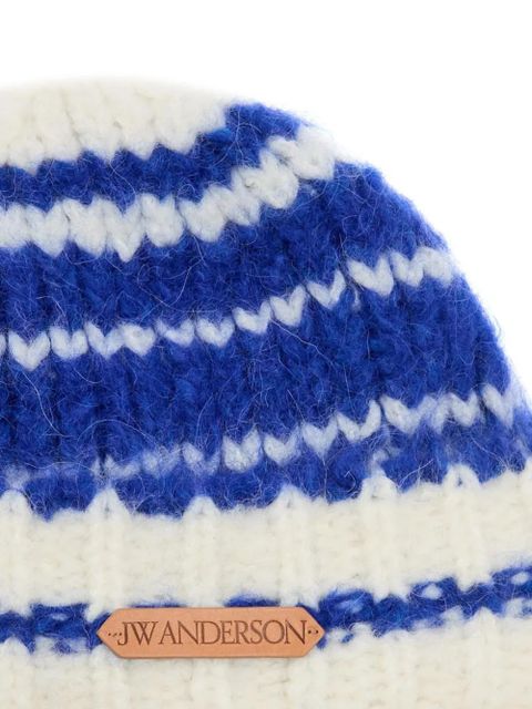 JW Anderson striped label beanie - White - zdjęcie produktu nr 2