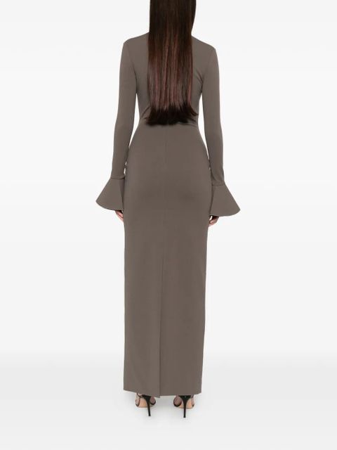 Solace London Alicia flare-sleeve maxi dress - Grey