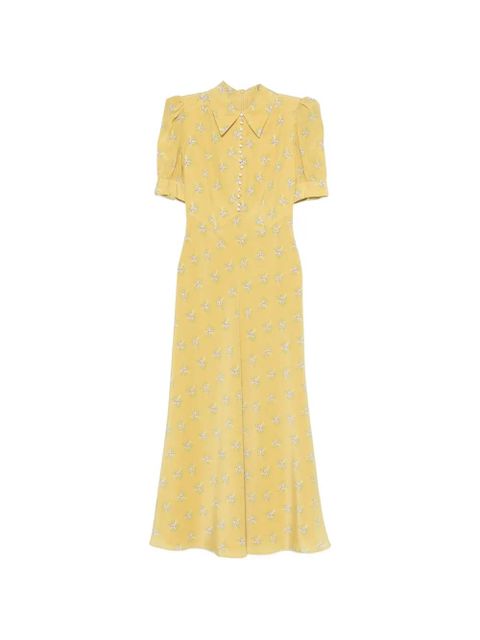Alessandra Rich collared floral maxi dress - Yellow - zdjęcie produktu nr 1