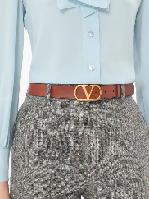 Valentino Garavani logo-plaque belt - Brown