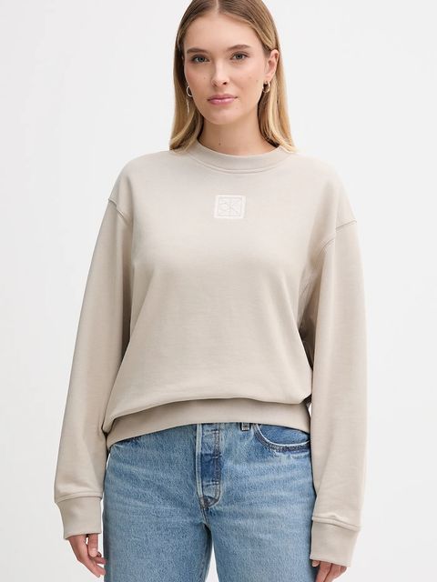 Calvin Klein bluza damska kolor beżowy melanżowa LV044D203G - zdjęcie produktu nr 1