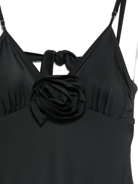 Moschino floral-appliqué swimsuit - Black