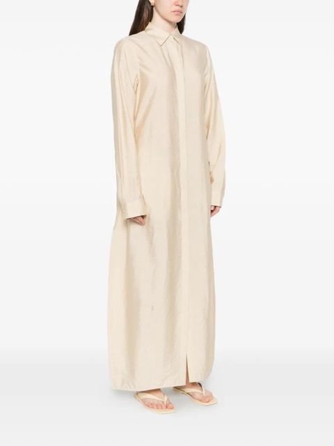 TOTEME split collared maxi dress - Neutrals