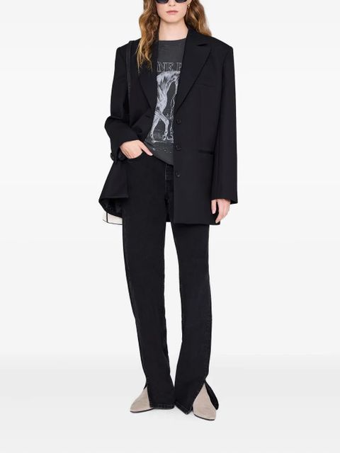 ANINE BING Lili horse-print T-shirt - Black