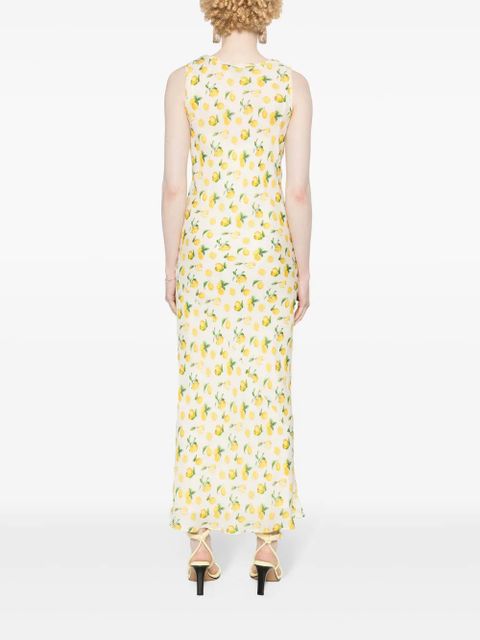 Sportmax Tonale lemon-print maxi dress - Neutrals
