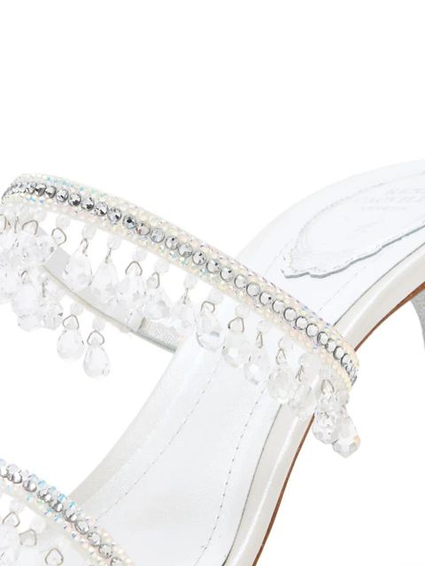 René Caovilla Chandelier crystal-embellished sandals - White