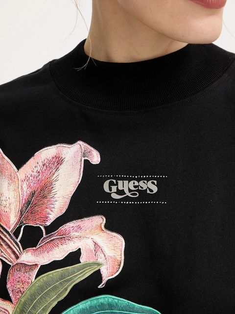 Guess t-shirt bawełniany LILY damski kolor czarny W5BI16 I3Z14