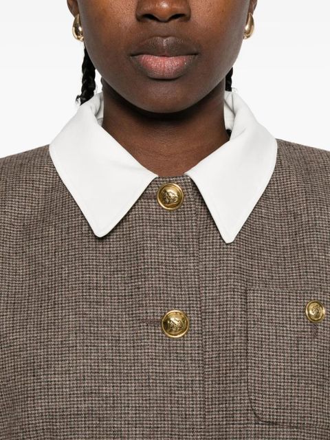 SANDRO houndstooth detachable-collar jacket - Brown - zdjęcie produktu nr 2