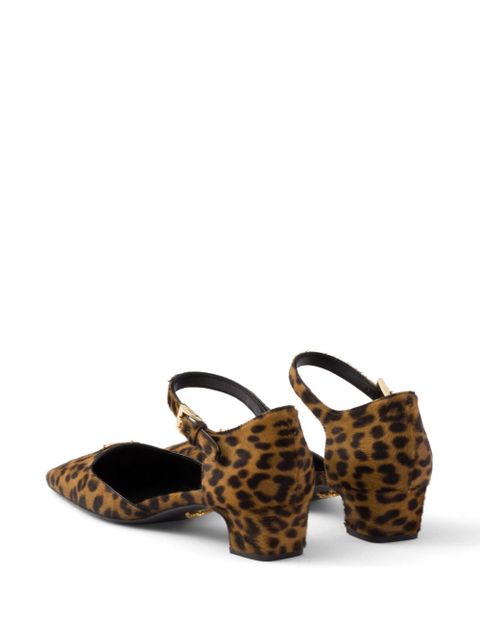 Prada 35mm leopard-print pumps - Brown