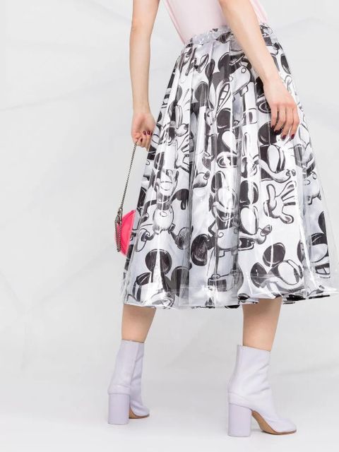 Comme Des Garçons Mickey Mouse print skirt - Silver
