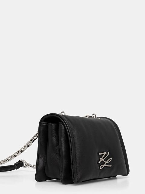 Karl Lagerfeld torebka skórzana kolor czarny A1W30175