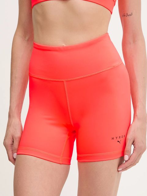 Puma szorty treningowe PUMA x HYROX damskie kolor pomarańczowy gładkie high waist 527636 - zdjęcie produktu nr 1