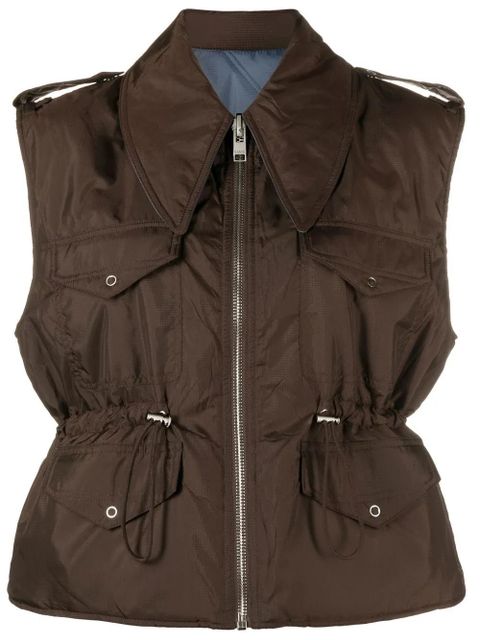 GANNI sleeveless drawstring gilet - Brown - zdjęcie produktu nr 1