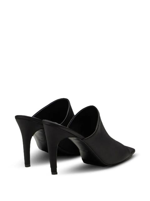 TOTEME 85mm satin square-toe mules - Black