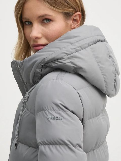 Geox kurtka damska kolor srebrny zimowa W4628E-T3144-F1787