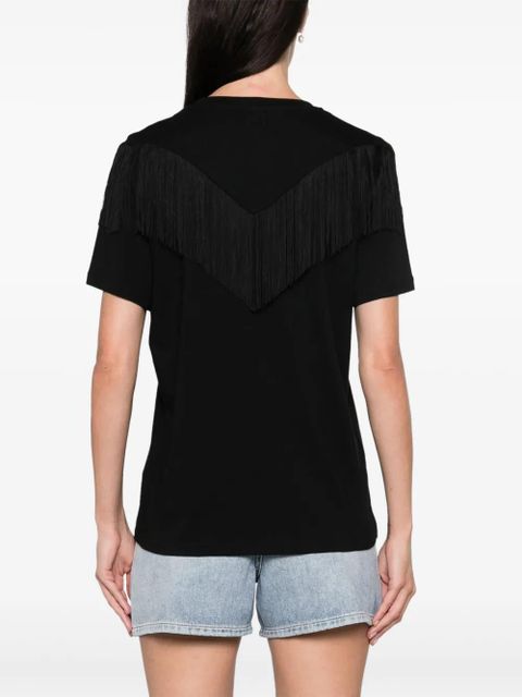 PINKO Under World fringe-detailed T-shirt - Black