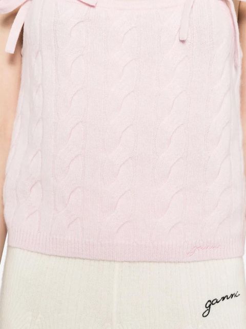 GANNI bow detailing vest - Pink