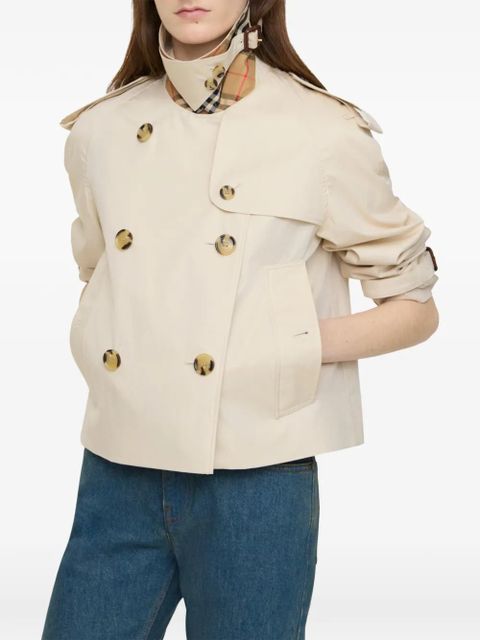 Burberry cropped tropical gabardine Mayfair trench jacket - Neutrals - zdjęcie produktu nr 2